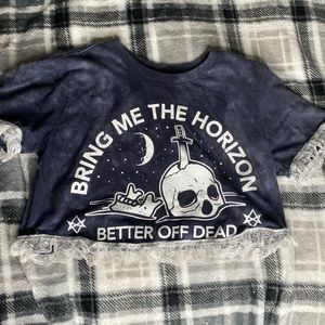 SOLD ON DEPOP***Cropped blue BMTH crop top